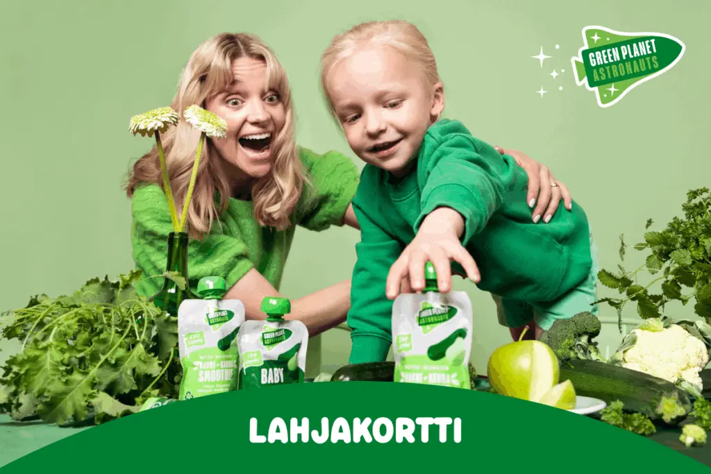 Green Planet Astronauts lahjakortti - lasten välipalat lahjaksi
