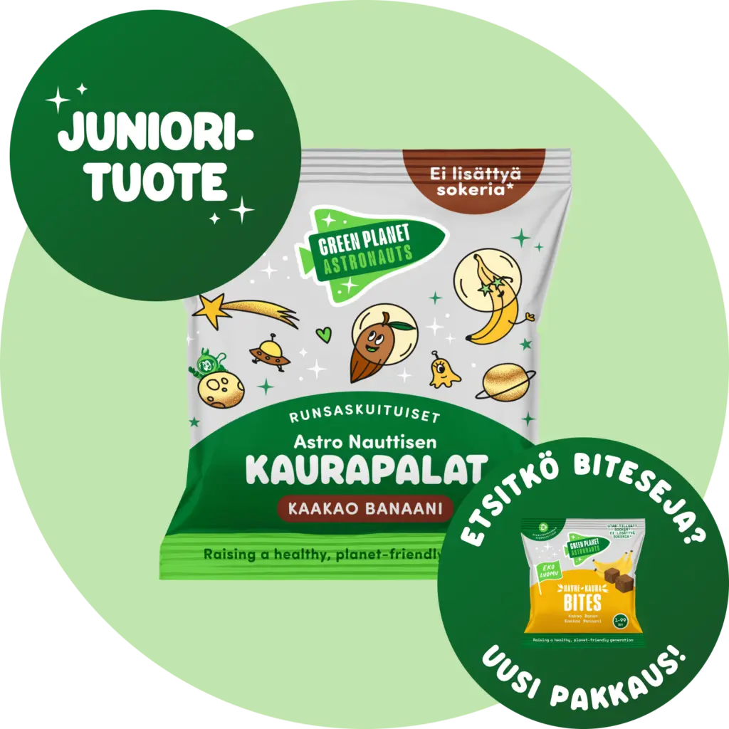 Runsaskuituiset Astro Nauttisen kaurapalat maku kaaokao banaani