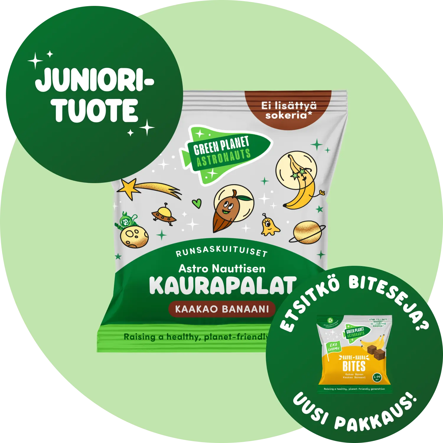 Runsaskuituiset Astro Nauttisen kaurapalat maku kaaokao banaani