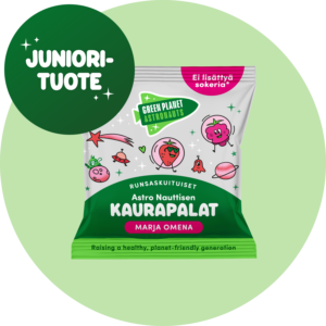Juniorituote Astro Nauttisen kaurapalat maku Marja Omena runsaskuituinen välipala lapsille